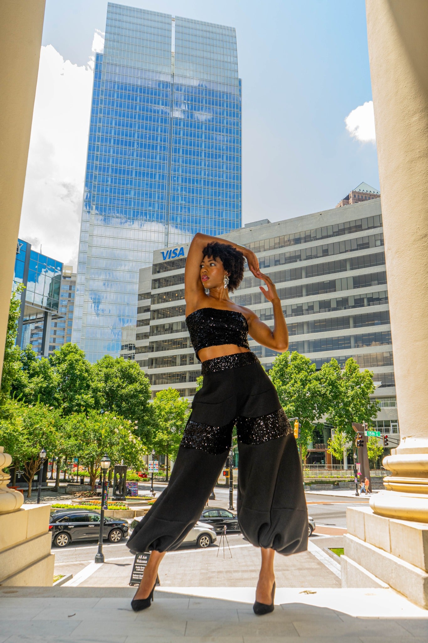 Neoprene & Sequin Pants