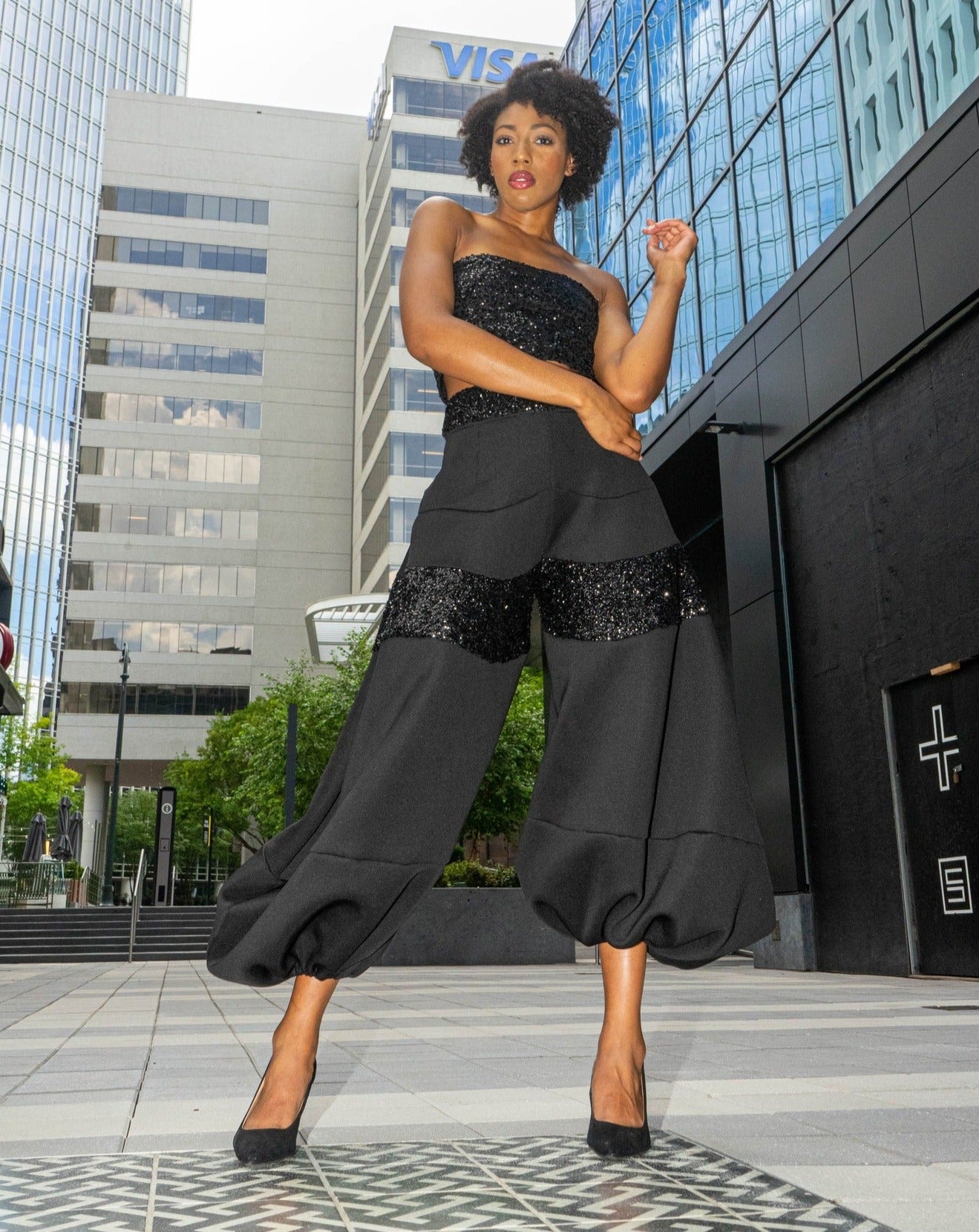 Neoprene & Sequin Pants