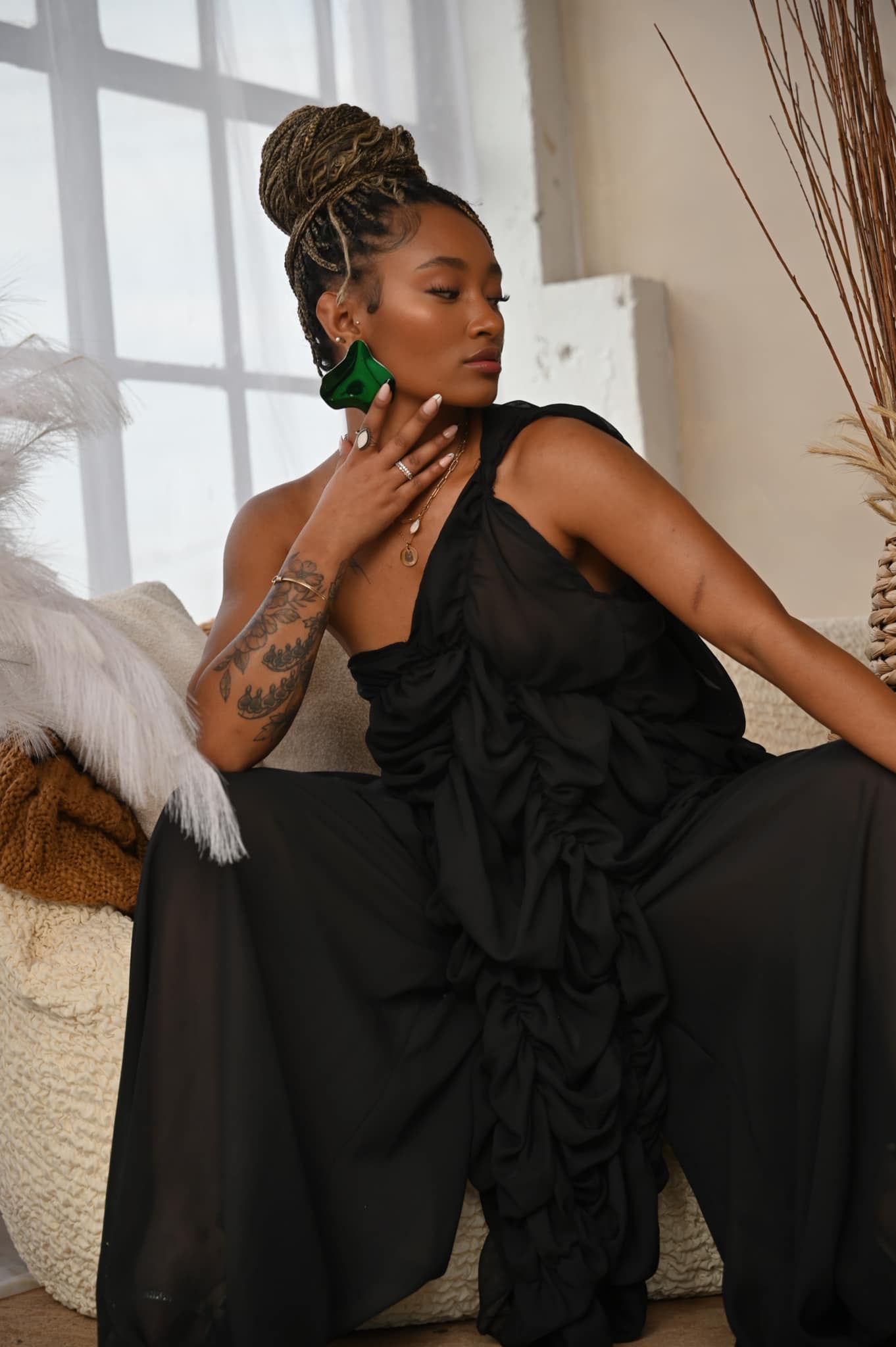 Elegant Sheer High Low Couture Top