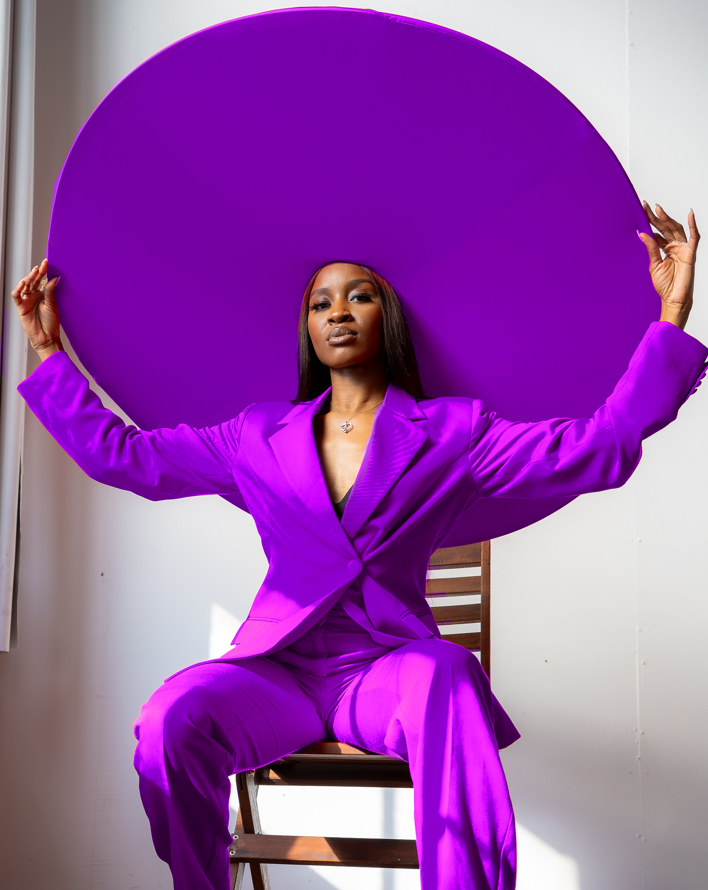 Large Purple Couture Hat 42" Across