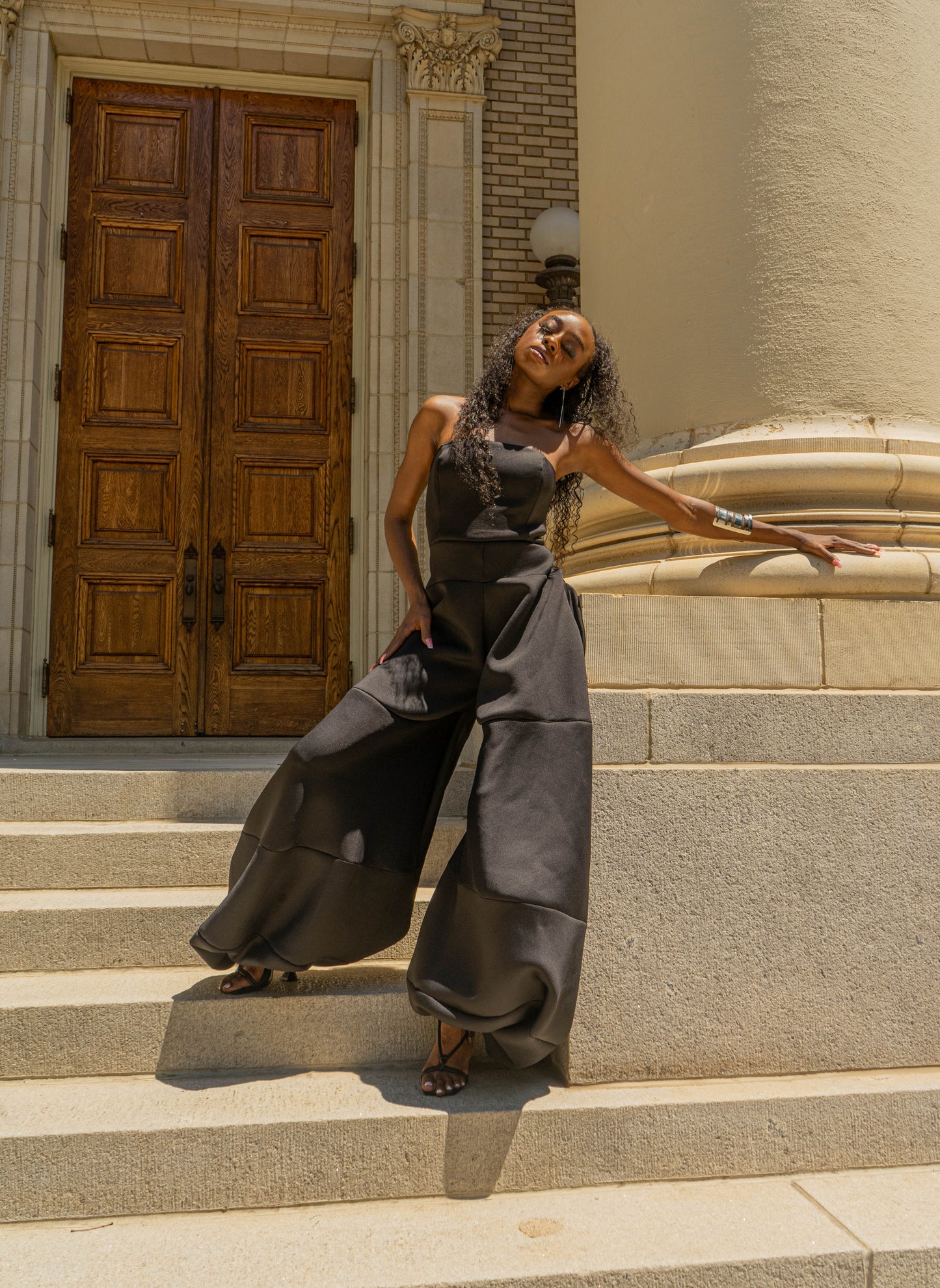 Neoprene Wide Leg Jumpsuit