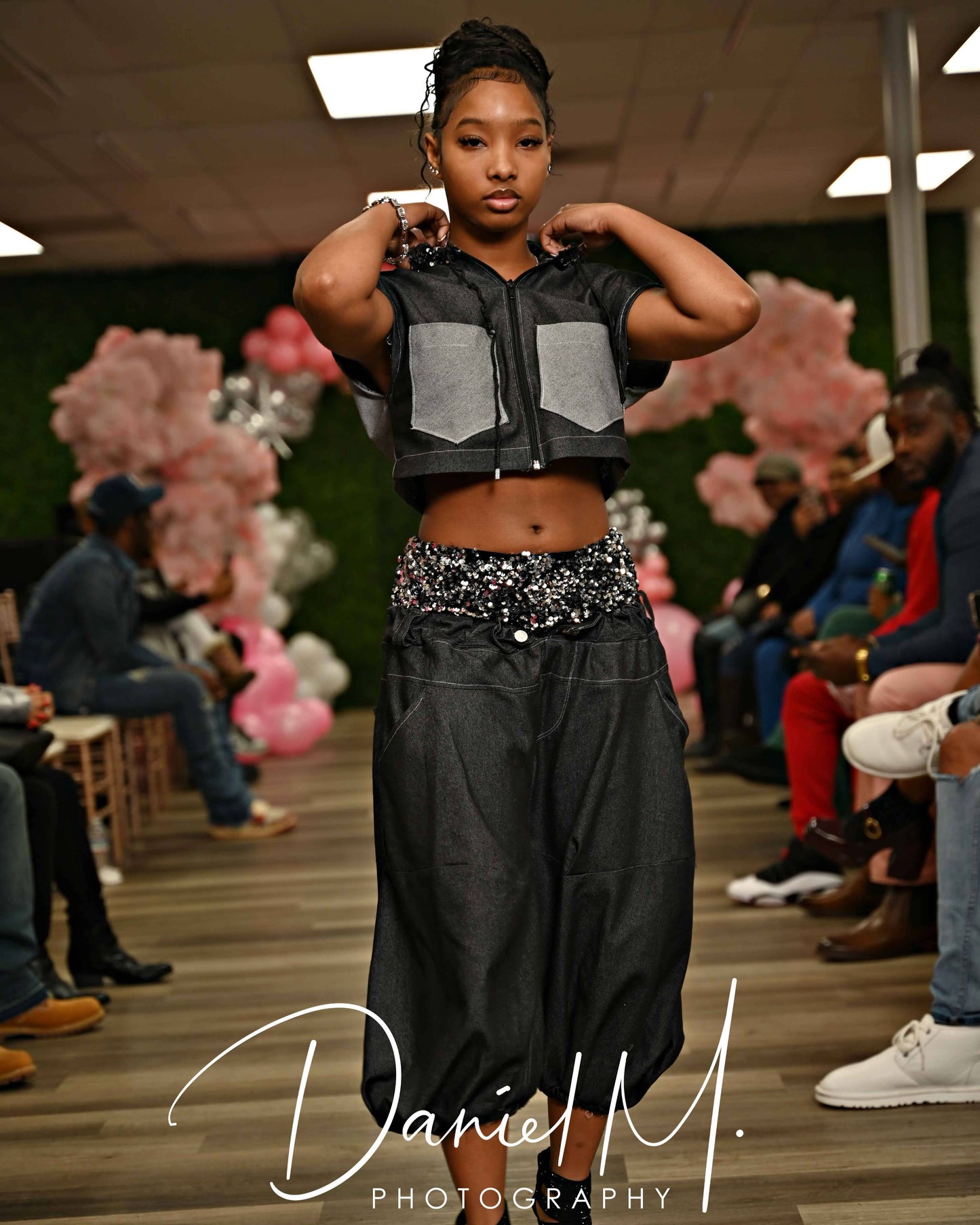 Dark Denim Dramatic Capri Pants