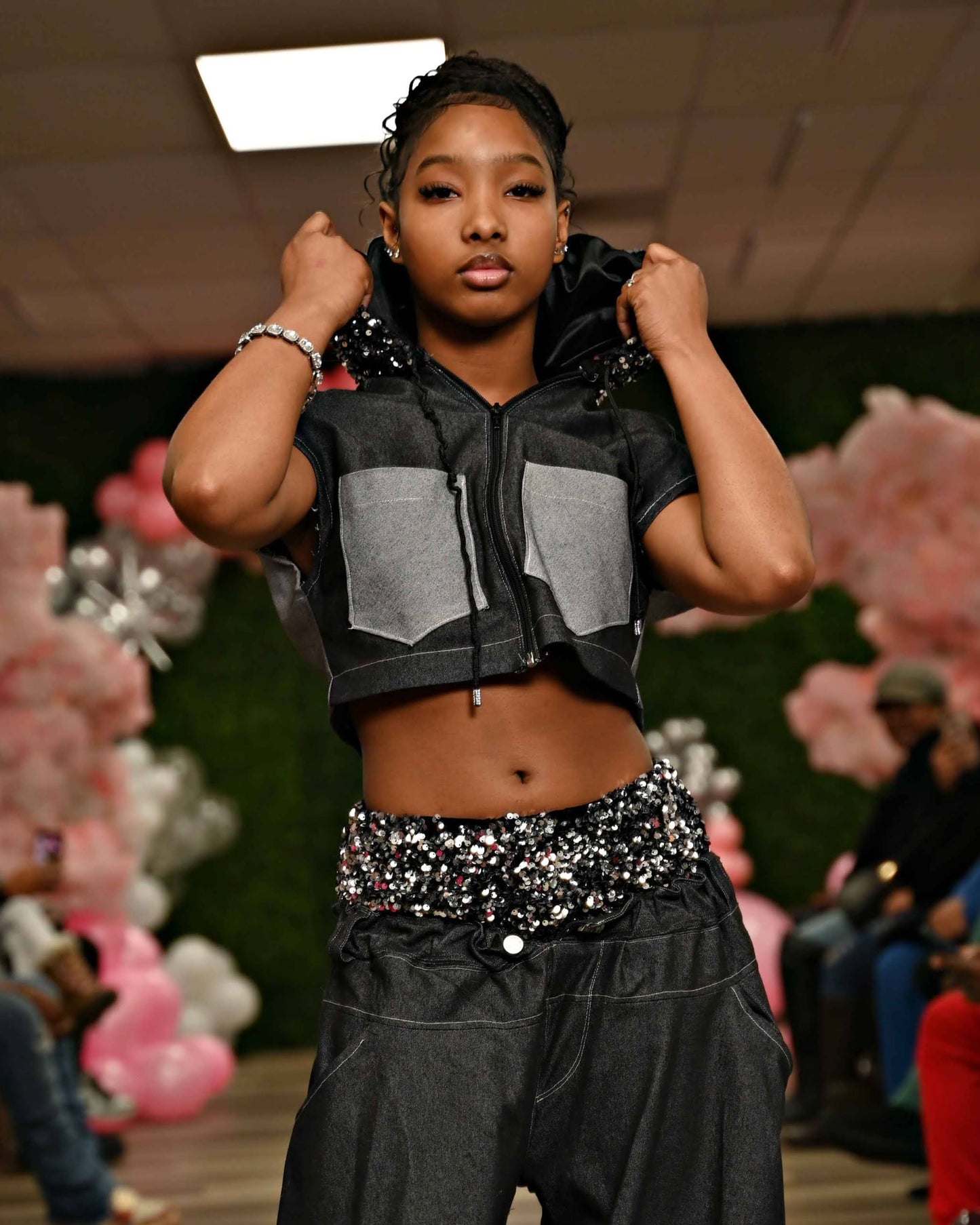 Dark Denim Dramatic Capri Pants