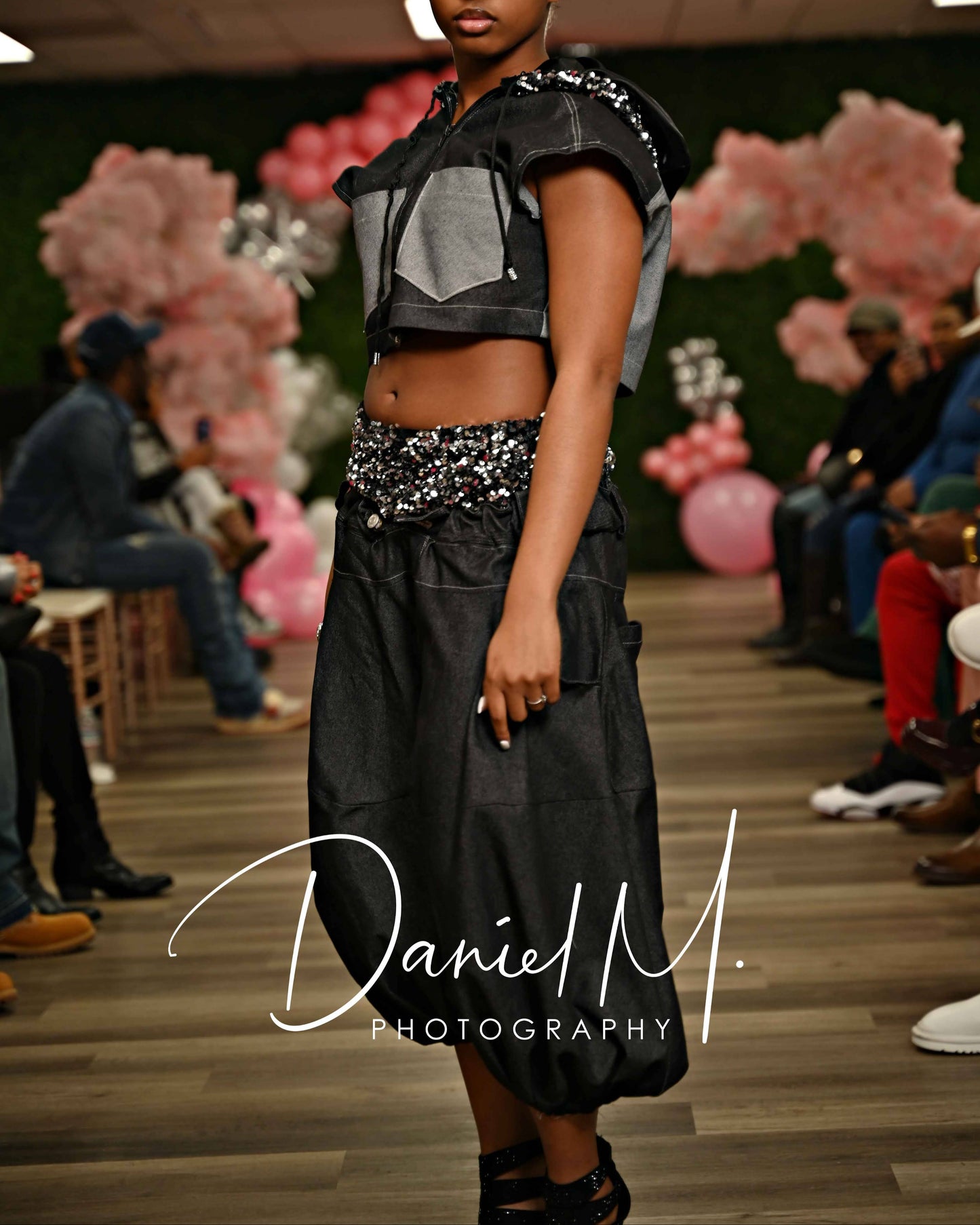 Dark Denim Dramatic Capri Pants