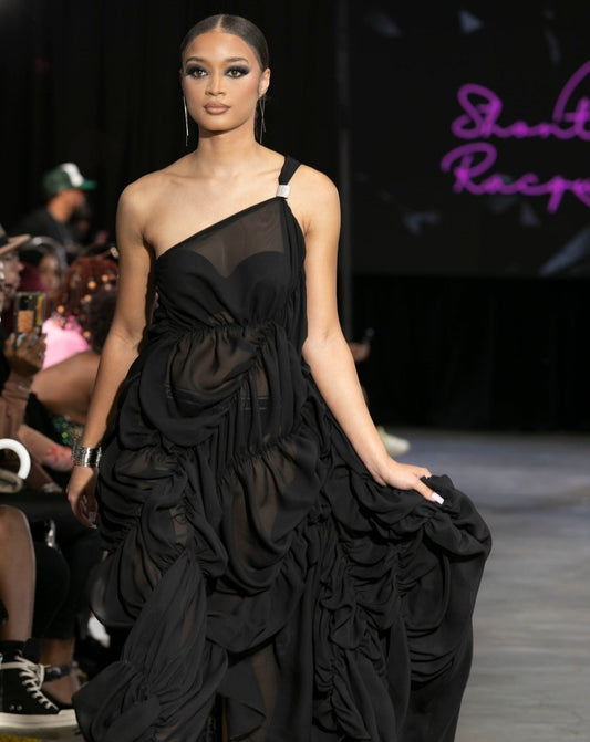 Black Sheer Black Floor Length Dress