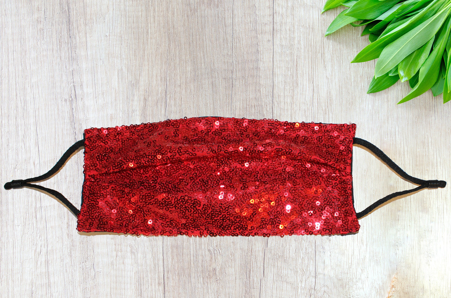 Sequin Pleated Face Mask