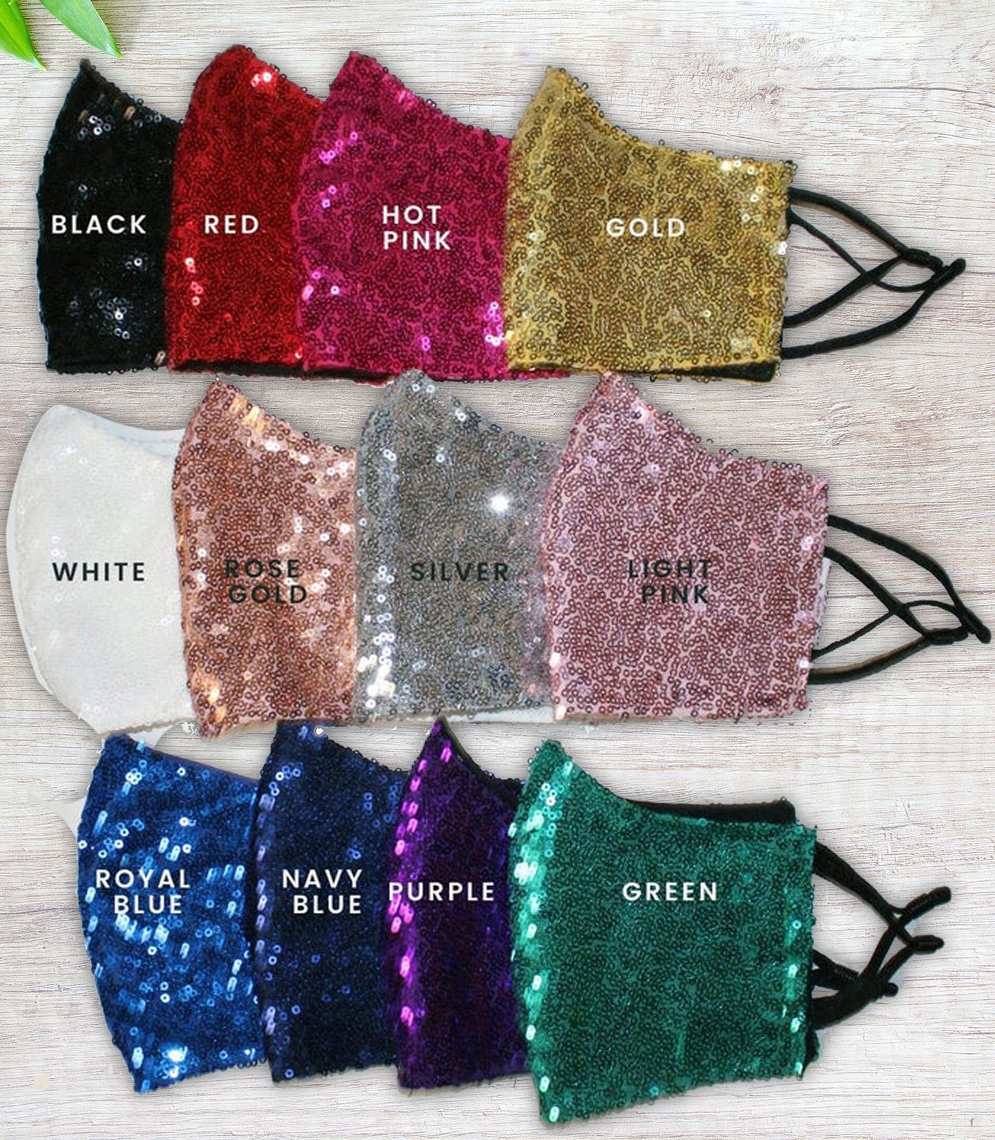 Sequin Fitted Face Mask